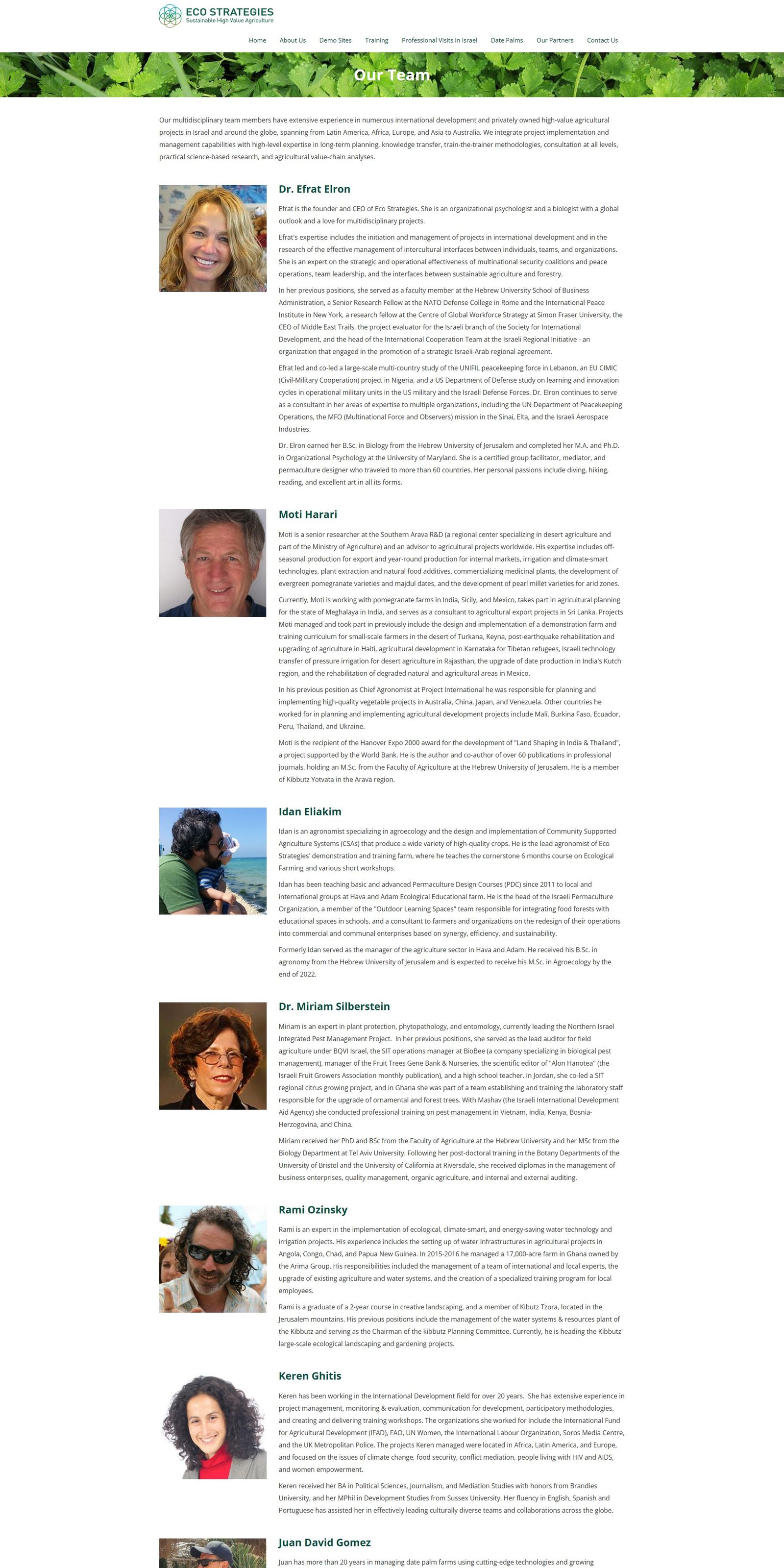 Our Team - Eco - צילום מהאתר החי של Eco Strategies