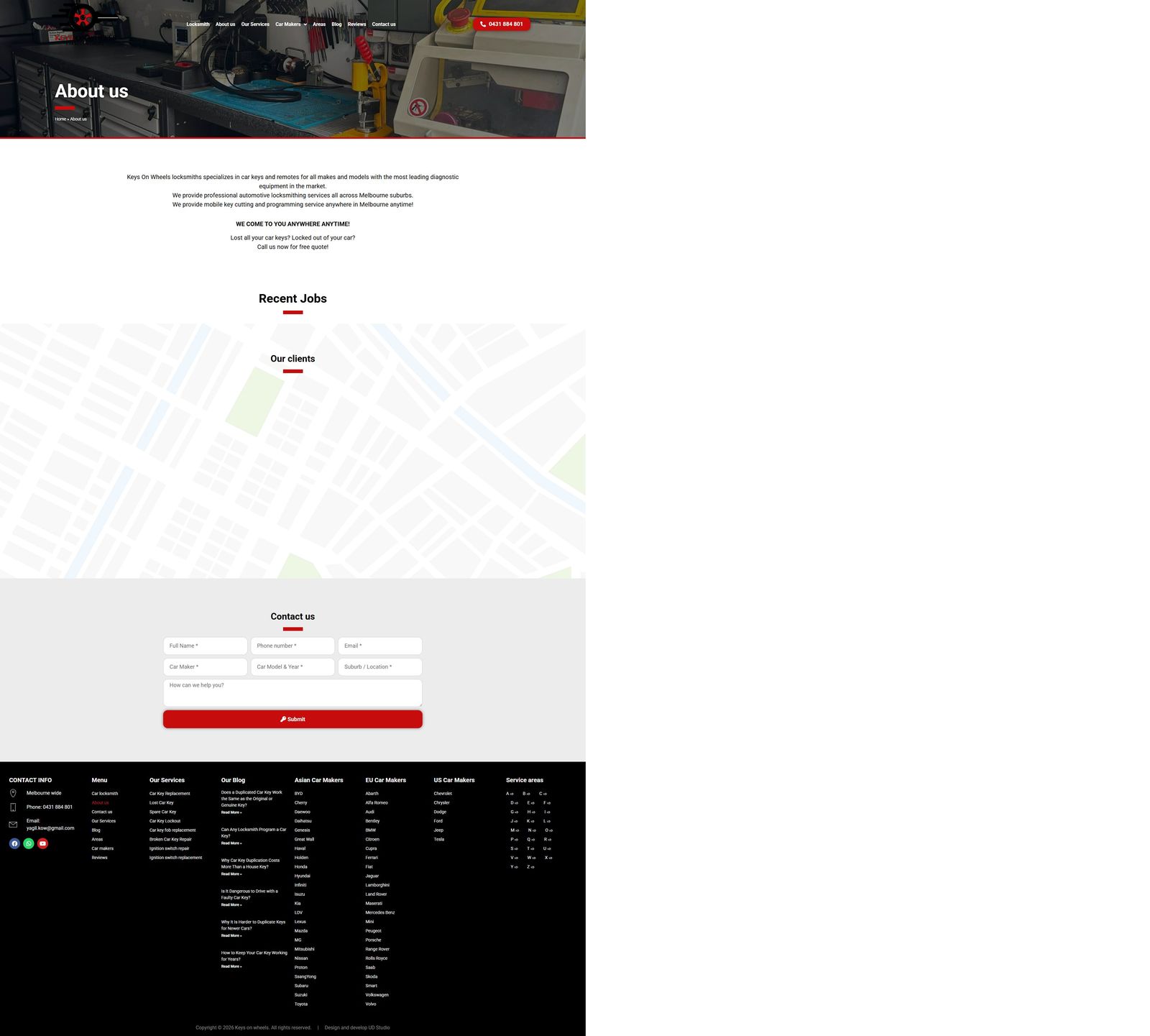 About us | An Extraordinary Service » Keys On Wheels Locksmith - צילום מהאתר החי של Keys on Wheels